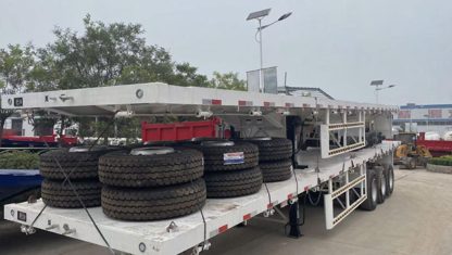 3-Axle 40ft 50T Container Flatbed Semi Trailer - thumbnail 2