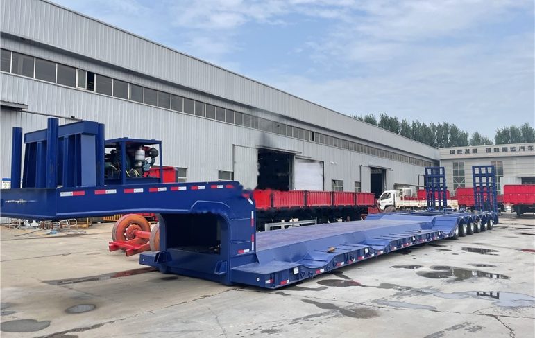 6-Line 12-Axle 100-120T Heavy-Duty Lowbed Semi Trailer